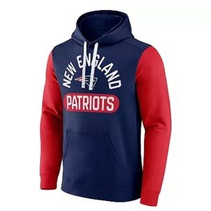 Men's Fanatics New England Patriots Colorblock Fleece Hoodie, NEW, Size M
